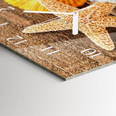 Square wall clock Starfish