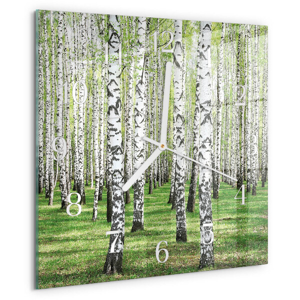 Square wall clock Birch