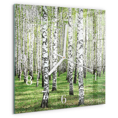Square wall clock Birch