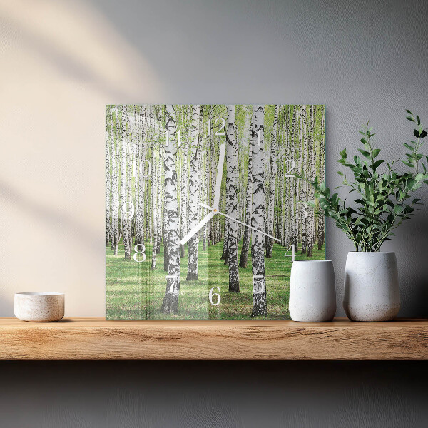 Square wall clock Birch