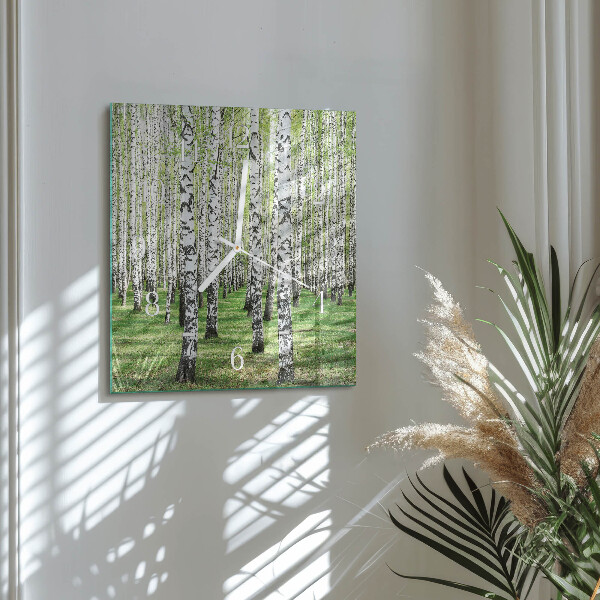 Square wall clock Birch