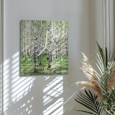 Square wall clock Birch