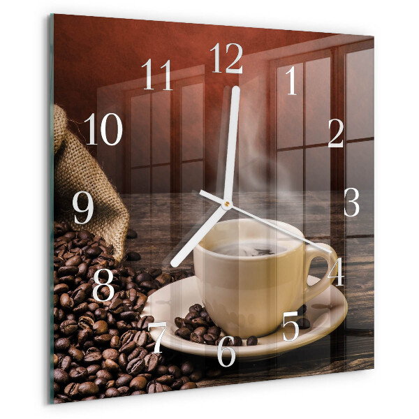Square wall clock Coffee