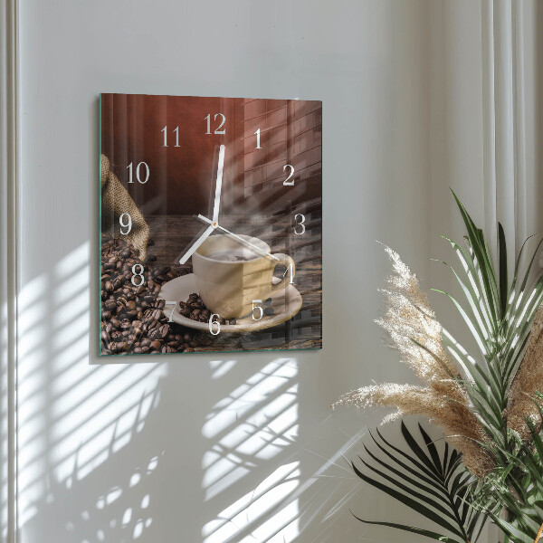 Square wall clock Coffee