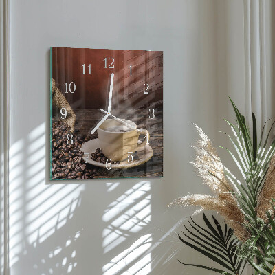 Square wall clock Coffee