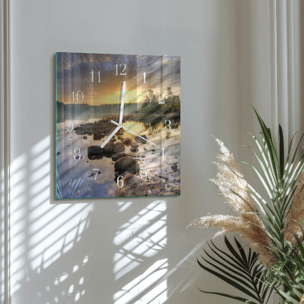 Square wall clock Lake Natura