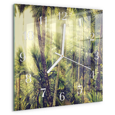 Square wall clock Palm trees