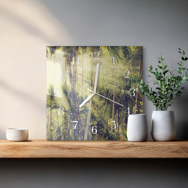 Square wall clock Palm trees
