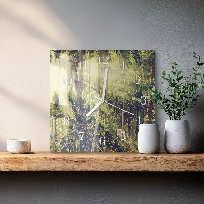 Square wall clock Palm trees
