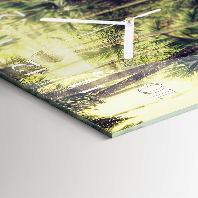 Square wall clock Palm trees