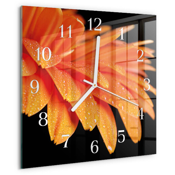 Square wall clock Gerbera