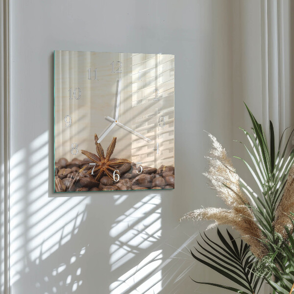 Square wall clock Coffee Beans