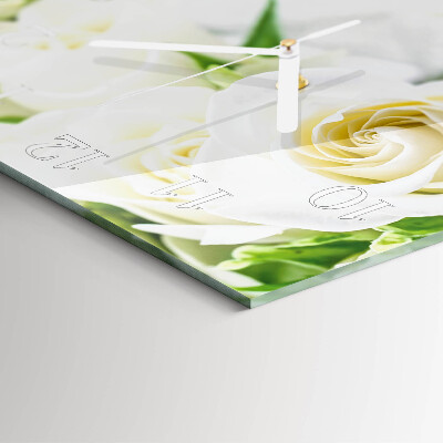 Square wall clock Roses