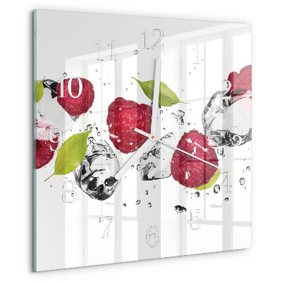 Square wall clock Raspberries