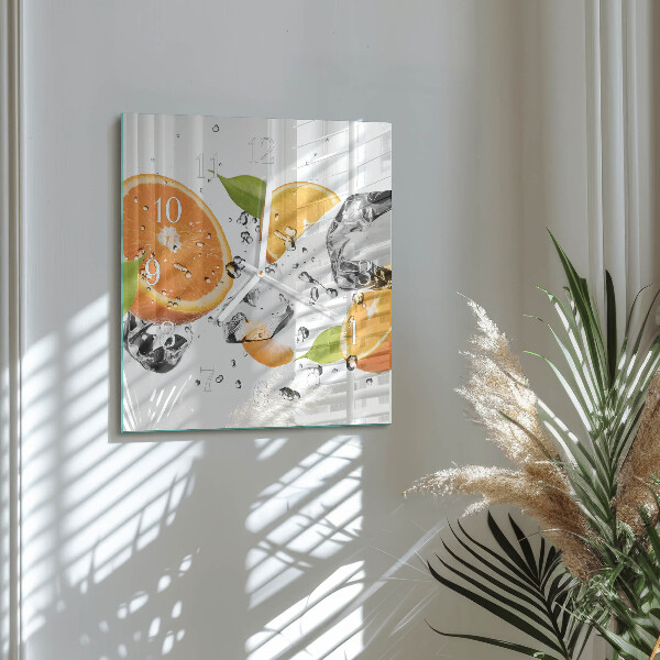 Square wall clock Oranges