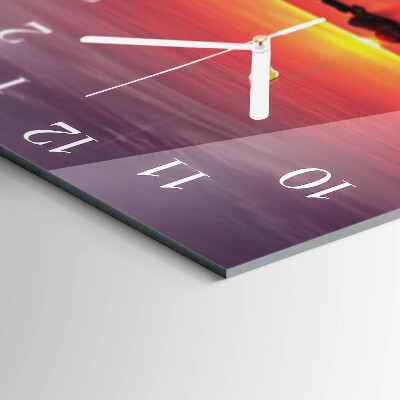 Square wall clock Sunset