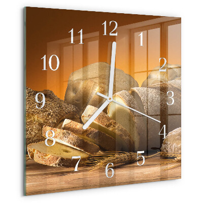 Square wall clock Bread