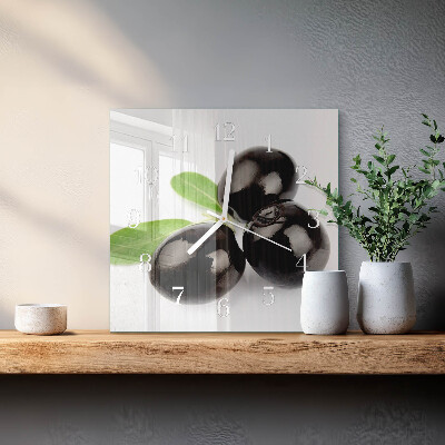 Square wall clock Olives