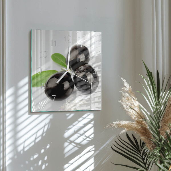 Square wall clock Olives