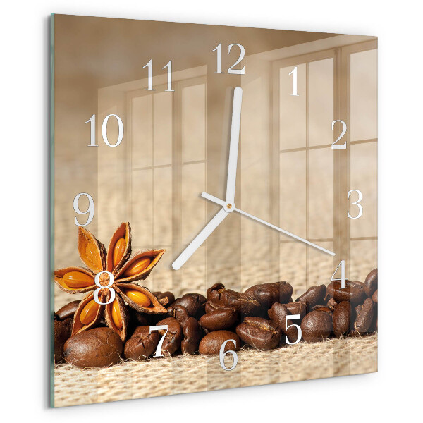 Square wall clock Coffee Beans