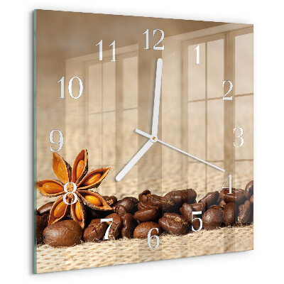 Square wall clock Coffee Beans