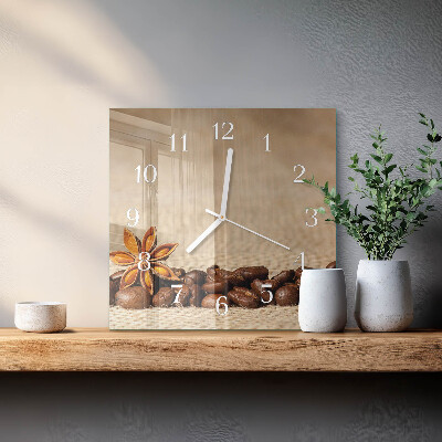 Square wall clock Coffee Beans