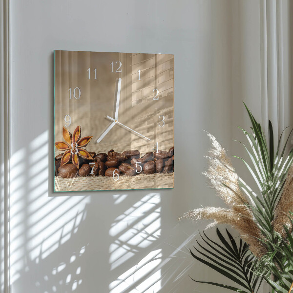 Square wall clock Coffee Beans