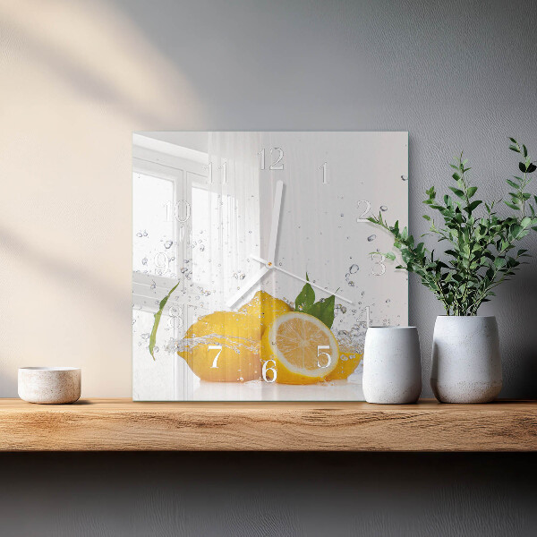 Square wall clock Lemons