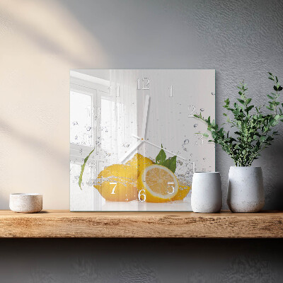 Square wall clock Lemons