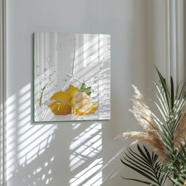 Square wall clock Lemons