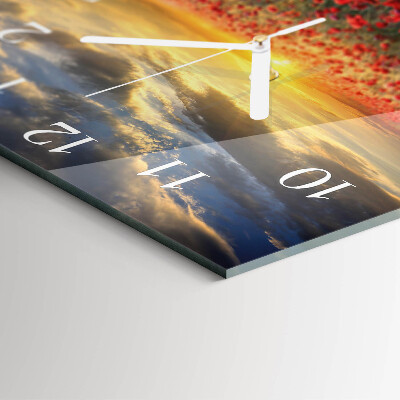 Square wall clock Poppy Field