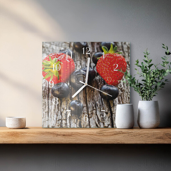 Square wall clock Blueberries