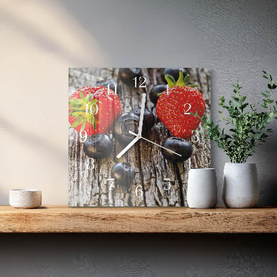 Square wall clock Blueberries
