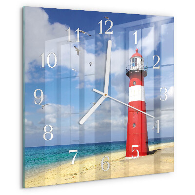 Square wall clock Lighthouse