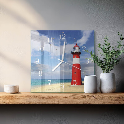 Square wall clock Lighthouse