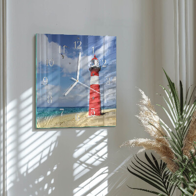 Square wall clock Lighthouse
