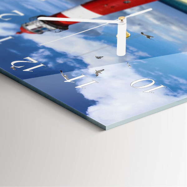 Square wall clock Lighthouse
