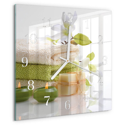 Square wall clock Spa soap