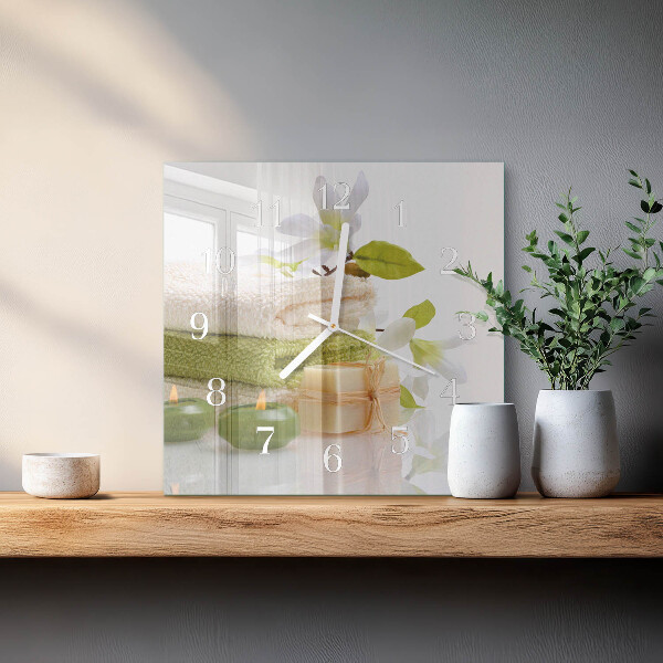 Square wall clock Spa soap