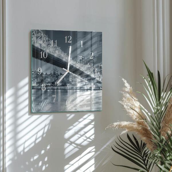 Square wall clock Bridge