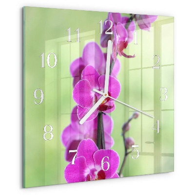 Square wall clock Orchid
