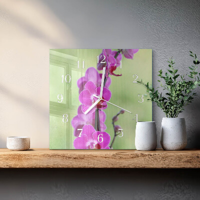 Square wall clock Orchid