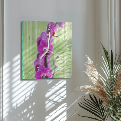Square wall clock Orchid