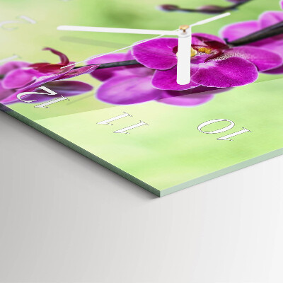 Square wall clock Orchid