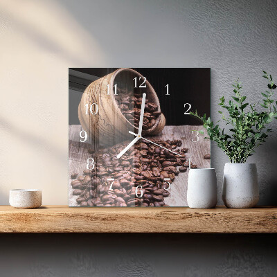 Square wall clock Coffee Beans