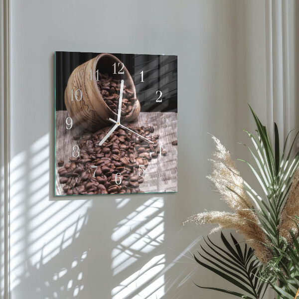 Square wall clock Coffee Beans