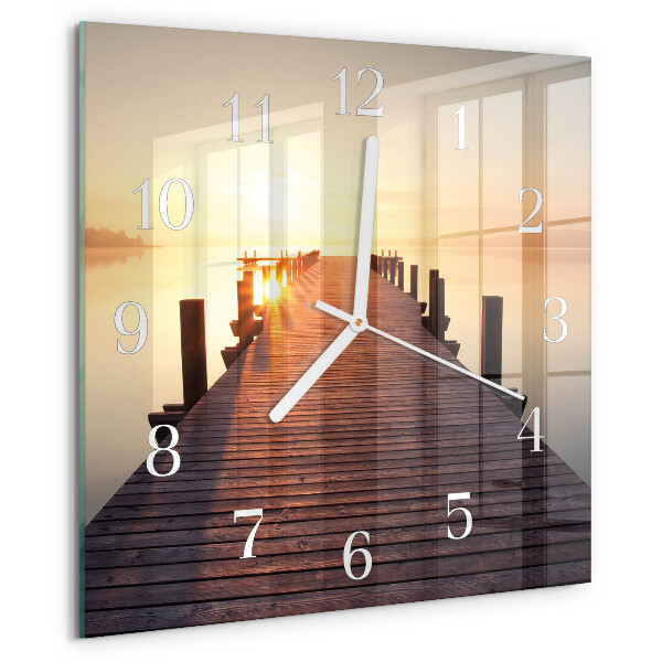 Square wall clock Bridge Over the Lake