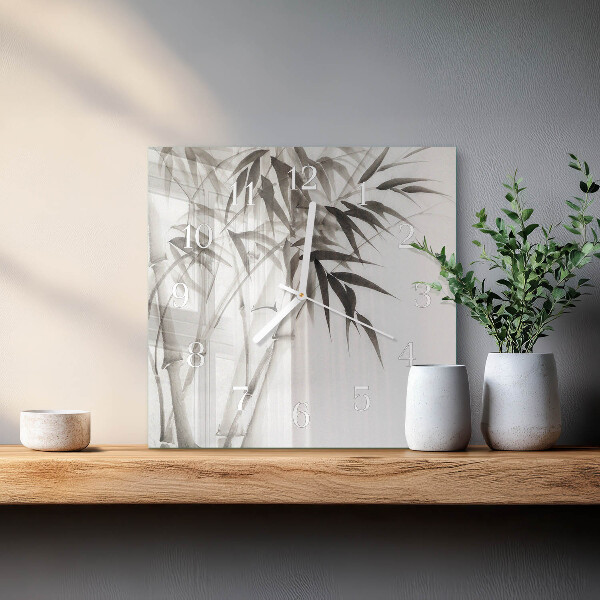 Square wall clock Bamboo