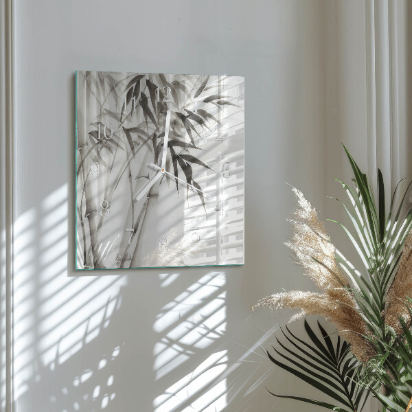 Square wall clock Bamboo