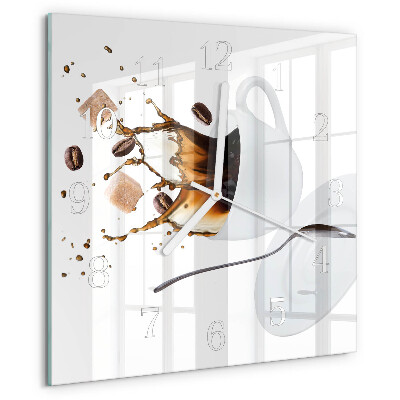 Square wall clock Cup